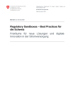 Regulatory Sandboxes – Best Practices für die Schweiz
