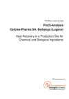 Pinch-Analysis Cerbios-Pharma SA, Barbengo (Lugano), Heat Recovery in a Production Site for Chemical and Biological Ingredients