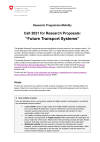 Call 2021 for Research Proposals: Future Transport Systems