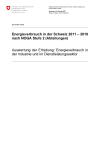Energieverbrauch in der Schweiz 2011 – 2019 nach NOGA Stufe 2 (Abteilungen)
