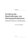 Ermittlung der Abschreibungen von Kleinwasserkraftwerken. Ergänzende Erhebung zur Selbstdeklaration