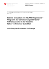 Externe Evaluation von VELANI / Topmotors – Programm zur Verbesserung elektrischer Antriebssysteme in der Industrie, Teil 2: Technisches Gutachten