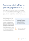 Solarenergie im Raumplanungsgesetz (RPG)