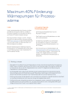 Maximum 40% Förderung: Wärmepumpen für Prozesswärme