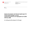 Externe Evaluation der Einmalvergütungen für Photovoltaik-Anlagen und der Zusammenschlüsse zum Eigengebrauch (ZEV) 2018 bis 2020