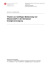 Thesen zur künftigen Bedeutung von Wasserstoff in der Schweizer Energieversorgung