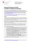 Call 2023 for Research Proposals