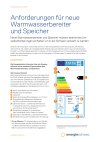 Anforderungen für neue Warmwasserbereiter und Speicher