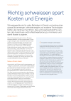 Richtig schweissen spart Kosten und Energie
