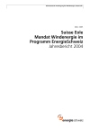 Suisse Eole. Mandat Windenergie im Programm EnergieSchweiz. Jahresbericht 2004