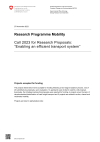 Call 2023 for Research Proposals: Enabling an efficient transport system