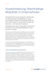 Ausschreibung: Nachhaltige Mobilität in Unternehmen