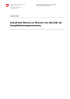 Erläuternder Bericht zur Revision vom Mai 2026 der Energieförderungsverordnung