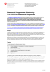 Research Programme Electricity, Call 2026 for Research Proposals