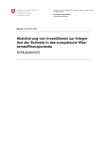 Absicherung von Investitionen zur Integration der Schweiz in das europäische Wasserstofftransportnetz