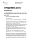 Research Programme Electricity, Call 2026 for Research Proposals
