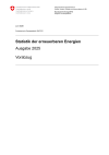 Schweizerische Statistik der erneuerbaren Energien 2025 Vorabzug