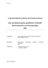 8. Berichterstattung im Rahmen der Energieverordnung über die Absenkung des spezifischen Treibstoff-Normverbrauchs von Personenwagen 2003