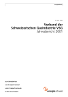 Verband der Schweizerischen Gasindustrie VSG. Jahresbericht 2001