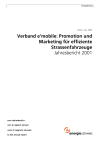Verband e'mobile: Promotion und Marketing für effiziente Strassenfahrzeuge. Jahresbericht 2001
