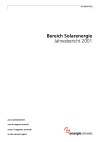 Bereich Solarenergie. Jahresbericht 2001