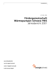 Fördergemeinschaft Wärmepumpen Schweiz FWS. Jahresbericht 2001