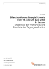 Bilanzkonferenz EnergieSchweiz vom 19. und 20. Juni 2003 in Luzern