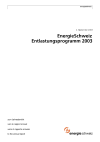EnergieSchweiz Entlastungsprogramm 2003