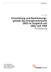 Entwicklung und Bestimmungsgründe des Energieverbrauchs 2003 im Vergleich mit 2002 und 1990