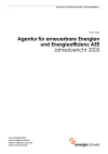 Agentur für erneuerbare Energien und Energieeffizienz AEE. Jahresbericht 2003