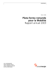 Plate-forme romande pour la Mobilité. Rapport annuel 2003