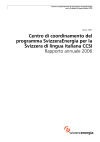 Centro di coordinamento del programma SvizzeraEnergia per la Svizzera di lingua italiana CCSI. Rapporto annuale 2006