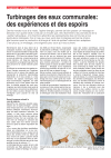 Turbinages des eaux communales: des expériences et des espoirs