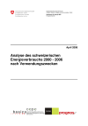 Analyse des schweizerischen Energieverbrauchs 2000 - 2006 nach Verwendungszwecken