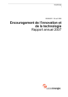 Encouragement de l’innovation et de la technologie. Rapport annuel 2007