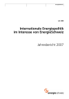 Internationale Energiepolitik im Interesse von EnergieSchweiz. Jahresbericht 2007