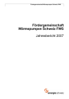 Fördergemeinschaft Wärmepumpen Schweiz FWS. Jahresbericht 2007