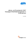 Jahres- und Finanzbericht 2007. Kampagne Mobilitätsmanagement in Unternehmen