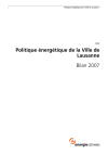 Politique énergétique de la Ville de Lausanne. Bilan 2007