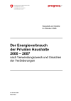 Ex-Post-Analyse des Energieverbrauchs der schweizerischen Haushalte 2000 bis 2007 nach Bestimmungsfaktoren und Verwendungszwecken