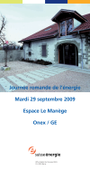 Journée romande de l’énergie - Mardi 29 septembre 2009, Espace Le Manège Onex / GE