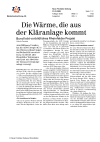 Die Wärme die aus der Kläranlage kommt