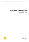 Vorprojekt Marktmodelle. Schlussbericht