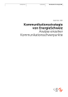 Kommunikationsstrategie von EnergieSchweiz. Analyse einzelner Kommunikationsschwerpunkte
