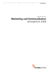 Marketing und Kommunikation. Jahresbericht 2009