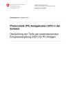 Photovoltaik (PV) Anlagekosten 2010 in der Schweiz; Überprüfung der Tarife der kostendeckenden Einspeisevergütung (KEV) für PV-Anlagen