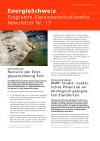 Programm Kleinwasserkraftwerke - Newsletter Nr. 13