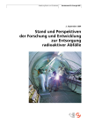 Stand und Perspektiven der Forschung und Entwicklung zur Entsorgung radioaktiver Abfälle