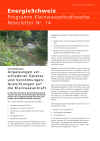 Programm Kleinwasserkraftwerke - Newsletter Nr. 14