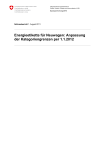 Energieetikette für Neuwagen: Anpassung der Kategoriengrenzen per 1.1.2012